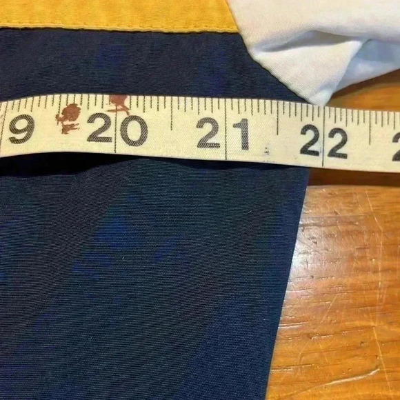 Forever 21 Jacket White/Navy L Striped Color Block Drawstring Neck Zip Up EUC - Picture 11 of 13